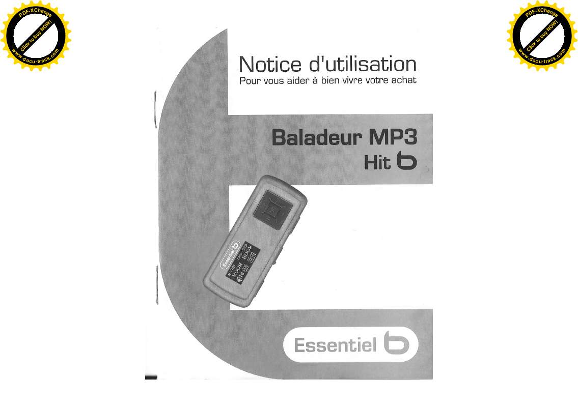 Notice ESSENTIEL B BALADEUR MP3 HIT B - Trouver Une Solution à Un ...